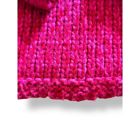 Crossroads Chunky Knit Sweater Barbie Pink Wool Blend Boho Hipster Size Large - Picture 7 of 15